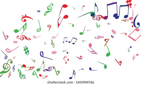 Musical Signs. Modern Background with Notes. Vector Element for Musical Poster, Banner, Advertising, Card. Minimalistic Simple Background.
