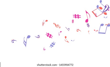 Musical Signs. Modern Background with Notes. Vector Element for Musical Poster, Banner, Advertising, Card. Minimalistic Simple Background.
