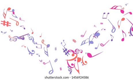 Musical Signs. Modern Background with Notes. Vector Element for Musical Poster, Banner, Advertising, Card. Minimalistic Simple Background.
