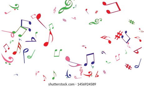 Musical Signs. Modern Background with Notes. Vector Element for Musical Poster, Banner, Advertising, Card. Minimalistic Simple Background.
