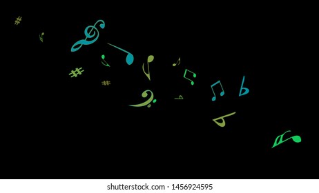 Musical Signs. Modern Background with Notes. Vector Element for Musical Poster, Banner, Advertising, Card. Minimalistic Simple Background.
