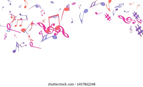 Musical Signs. Modern Background with Notes. Vector Element for Musical Poster, Banner, Advertising, Card. Minimalistic Simple Background.
