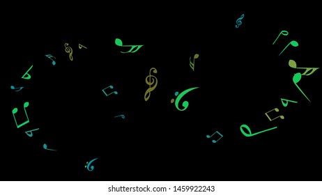 Musical Signs. Modern Background with Notes. Vector Element for Musical Poster, Banner, Advertising, Card. Minimalistic Simple Background.
