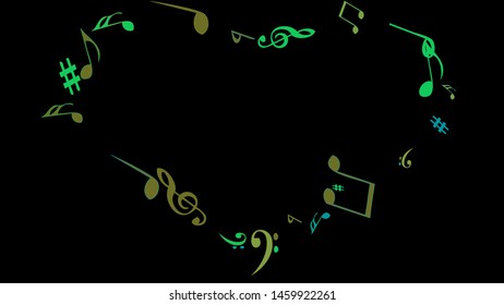 Musical Signs. Modern Background with Notes. Vector Element for Musical Poster, Banner, Advertising, Card. Minimalistic Simple Background.
