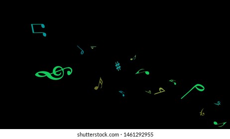 Musical Signs. Modern Background with Notes. Vector Element for Musical Poster, Banner, Advertising, Card. Minimalistic Simple Background.
