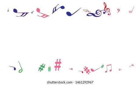 Musical Signs. Modern Background with Notes. Vector Element for Musical Poster, Banner, Advertising, Card. Minimalistic Simple Background.
