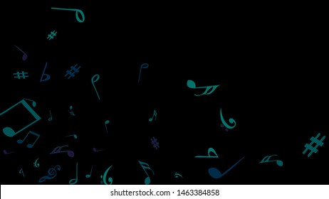 Musical Signs. Modern Background with Notes. Vector Element for Musical Poster, Banner, Advertising, Card. Minimalistic Simple Background.
