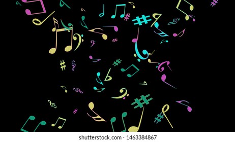 Musical Signs. Modern Background with Notes. Vector Element for Musical Poster, Banner, Advertising, Card. Minimalistic Simple Background.
