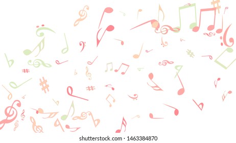 Musical Signs. Modern Background with Notes. Vector Element for Musical Poster, Banner, Advertising, Card. Minimalistic Simple Background.
