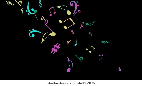 Musical Signs. Modern Background with Notes. Vector Element for Musical Poster, Banner, Advertising, Card. Minimalistic Simple Background.
