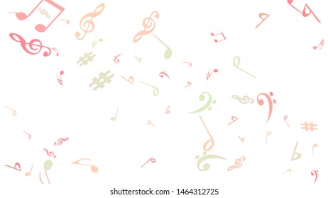 Musical Signs. Modern Background with Notes. Vector Element for Musical Poster, Banner, Advertising, Card. Minimalistic Simple Background.
