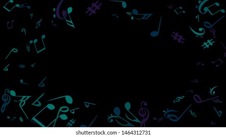 Musical Signs. Modern Background with Notes. Vector Element for Musical Poster, Banner, Advertising, Card. Minimalistic Simple Background.
