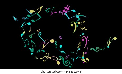 Musical Signs. Modern Background with Notes. Vector Element for Musical Poster, Banner, Advertising, Card. Minimalistic Simple Background.
