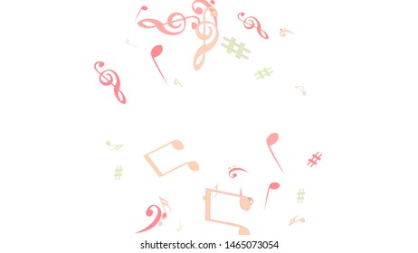Musical Signs. Modern Background with Notes. Vector Element for Musical Poster, Banner, Advertising, Card. Minimalistic Simple Background.
