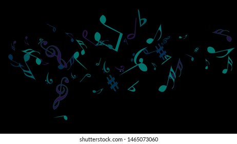 Musical Signs. Modern Background with Notes. Vector Element for Musical Poster, Banner, Advertising, Card. Minimalistic Simple Background.
