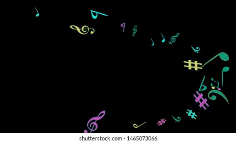 Musical Signs. Modern Background with Notes. Vector Element for Musical Poster, Banner, Advertising, Card. Minimalistic Simple Background.
