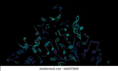 Musical Signs. Modern Background with Notes. Vector Element for Musical Poster, Banner, Advertising, Card. Minimalistic Simple Background.
