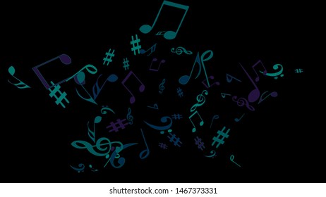 Musical Signs. Modern Background with Notes. Vector Element for Musical Poster, Banner, Advertising, Card. Minimalistic Simple Background.
