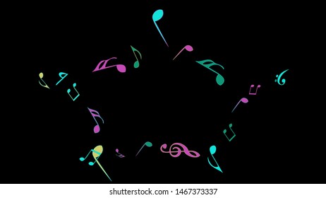 Musical Signs. Modern Background with Notes. Vector Element for Musical Poster, Banner, Advertising, Card. Minimalistic Simple Background.
