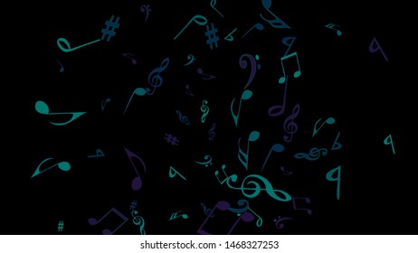 Musical Signs. Modern Background with Notes. Vector Element for Musical Poster, Banner, Advertising, Card. Minimalistic Simple Background.
