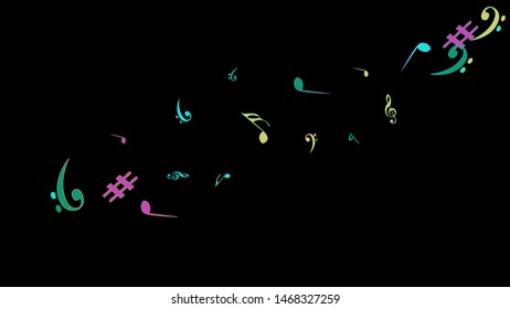 Musical Signs. Modern Background with Notes. Vector Element for Musical Poster, Banner, Advertising, Card. Minimalistic Simple Background.
