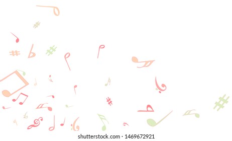 Musical Signs. Modern Background with Notes. Vector Element for Musical Poster, Banner, Advertising, Card. Minimalistic Simple Background.
