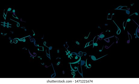 Musical Signs. Modern Background with Notes. Vector Element for Musical Poster, Banner, Advertising, Card. Minimalistic Simple Background.
