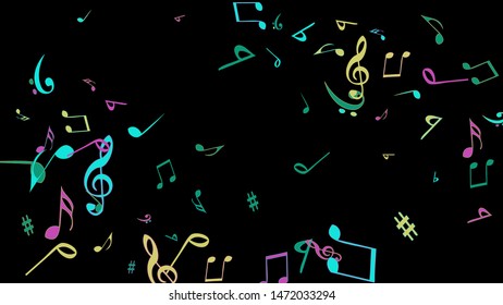 Musical Signs. Modern Background with Notes. Vector Element for Musical Poster, Banner, Advertising, Card. Minimalistic Simple Background.

