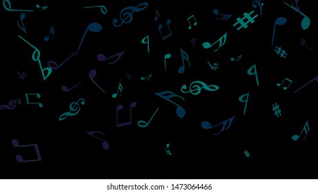 Musical Signs. Modern Background with Notes. Vector Element for Musical Poster, Banner, Advertising, Card. Minimalistic Simple Background.
