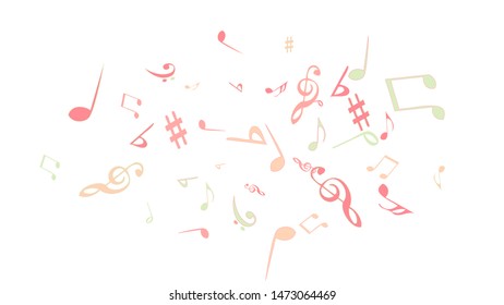 Musical Signs. Modern Background with Notes. Vector Element for Musical Poster, Banner, Advertising, Card. Minimalistic Simple Background.
