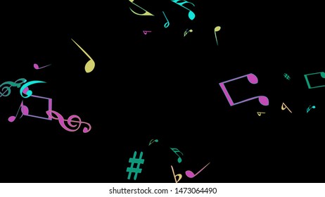 Musical Signs. Modern Background with Notes. Vector Element for Musical Poster, Banner, Advertising, Card. Minimalistic Simple Background.
