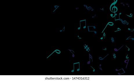 Musical Signs. Modern Background with Notes. Vector Element for Musical Poster, Banner, Advertising, Card. Minimalistic Simple Background.
