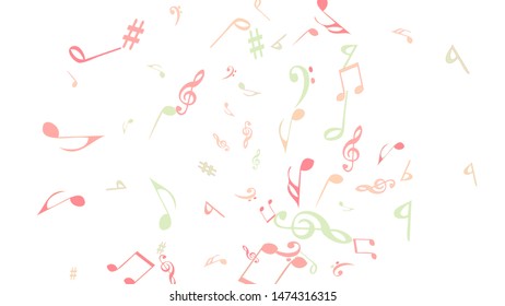 Musical Signs. Modern Background with Notes. Vector Element for Musical Poster, Banner, Advertising, Card. Minimalistic Simple Background.
