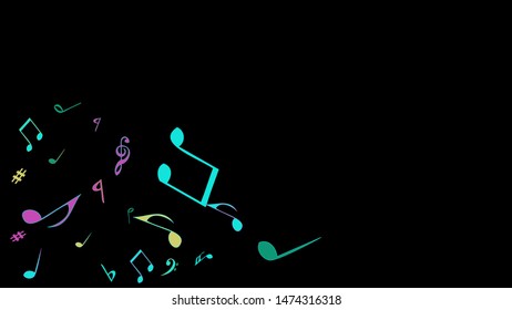 Musical Signs. Modern Background with Notes. Vector Element for Musical Poster, Banner, Advertising, Card. Minimalistic Simple Background.
