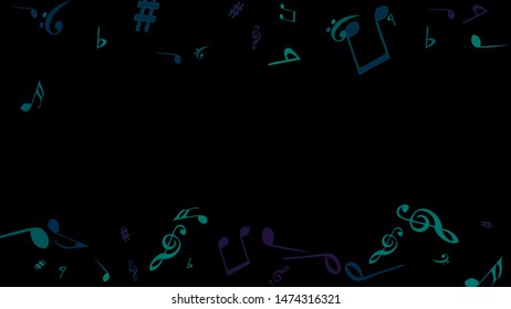 Musical Signs. Modern Background with Notes. Vector Element for Musical Poster, Banner, Advertising, Card. Minimalistic Simple Background.
