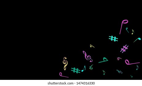 Musical Signs. Modern Background with Notes. Vector Element for Musical Poster, Banner, Advertising, Card. Minimalistic Simple Background.
