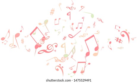 Musical Signs. Modern Background with Notes. Vector Element for Musical Poster, Banner, Advertising, Card. Minimalistic Simple Background.
