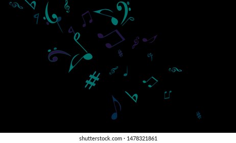 Musical Signs. Modern Background with Notes. Vector Element for Musical Poster, Banner, Advertising, Card. Minimalistic Simple Background.

