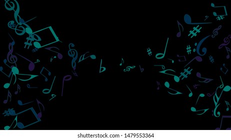 Musical Signs. Modern Background with Notes. Vector Element for Musical Poster, Banner, Advertising, Card. Minimalistic Simple Background.
