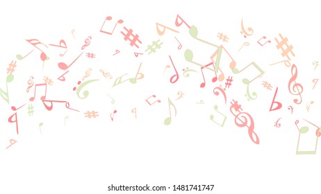 Musical Signs. Modern Background with Notes. Vector Element for Musical Poster, Banner, Advertising, Card. Minimalistic Simple Background.
