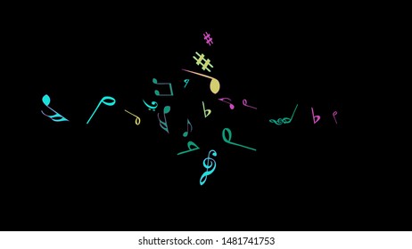 Musical Signs. Modern Background with Notes. Vector Element for Musical Poster, Banner, Advertising, Card. Minimalistic Simple Background.
