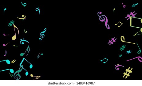 Musical Signs. Modern Background with Notes. Vector Element for Musical Poster, Banner, Advertising, Card. Minimalistic Simple Background.
