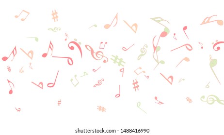 Musical Signs. Modern Background with Notes. Vector Element for Musical Poster, Banner, Advertising, Card. Minimalistic Simple Background.
