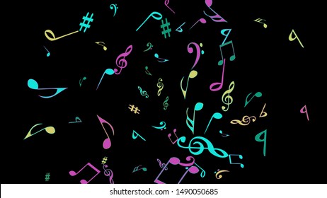 Musical Signs. Modern Background with Notes. Vector Element for Musical Poster, Banner, Advertising, Card. Minimalistic Simple Background.
