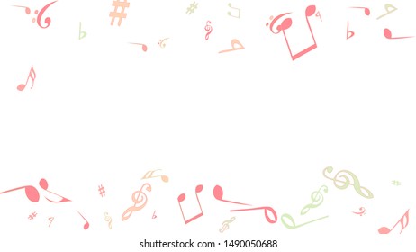 Musical Signs. Modern Background with Notes. Vector Element for Musical Poster, Banner, Advertising, Card. Minimalistic Simple Background.
