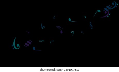 Musical Signs. Modern Background with Notes. Vector Element for Musical Poster, Banner, Advertising, Card. Minimalistic Simple Background.
