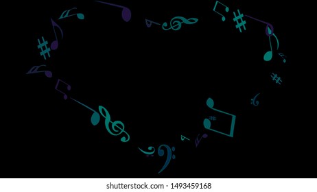 Musical Signs. Modern Background with Notes. Vector Element for Musical Poster, Banner, Advertising, Card. Minimalistic Simple Background.
