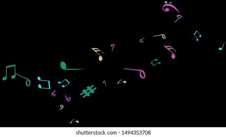 Musical Signs. Modern Background with Notes. Vector Element for Musical Poster, Banner, Advertising, Card. Minimalistic Simple Background.
