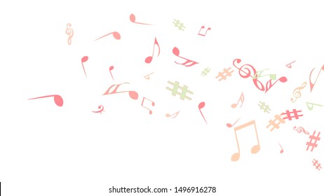 Musical Signs. Modern Background with Notes. Vector Element for Musical Poster, Banner, Advertising, Card. Minimalistic Simple Background.
