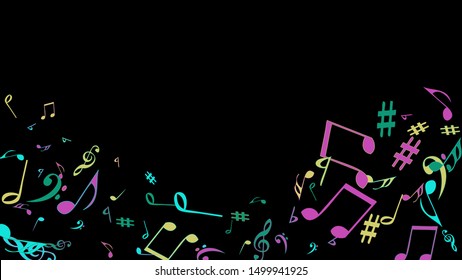 Musical Signs. Modern Background with Notes. Vector Element for Musical Poster, Banner, Advertising, Card. Minimalistic Simple Background.
